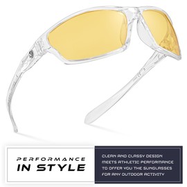 Nitrogen Polarized Wrap Around Sport Sunglasses for Men Women UV400 Driving Fishing Running Sun Glasses