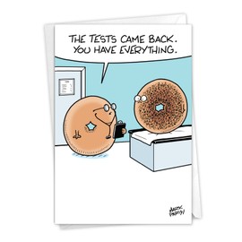 NobleWorks - Funny Get Well Paper Card with 5 x 7 Inch Envelope (1 Card) Everything Bagel C2440GWG