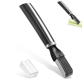 Green Onion Shredder, Stainless Steel Scallion Slicer Shred Silk Knife Cutter Vegetable Chopper Julienne Slicer Stainless Steel Chopped Spring Onion Slicer for Kitchen