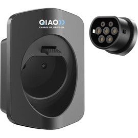 QIAO)) Type 2 EV Charger Holder, Wall Mount EV Charging Cable Organiser for Electric Car with Type 2 IEC 62196-2 Plugs, Wall Box Charging Cable Tidy Tools