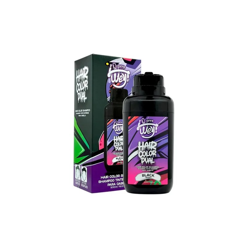 Qprro Wey Tinte Shampoo Express Cabello Cubre Canas 500ml