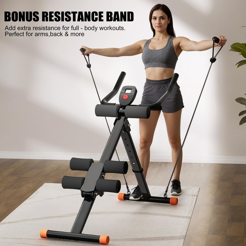 PAPIBLU Ab Machine Ab Trainer - Foldable Abdominal Trainer for