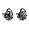 Cufflinks Film Roll Shiny Gunmetal Approx. 1.8/2.4 cm + Orange
