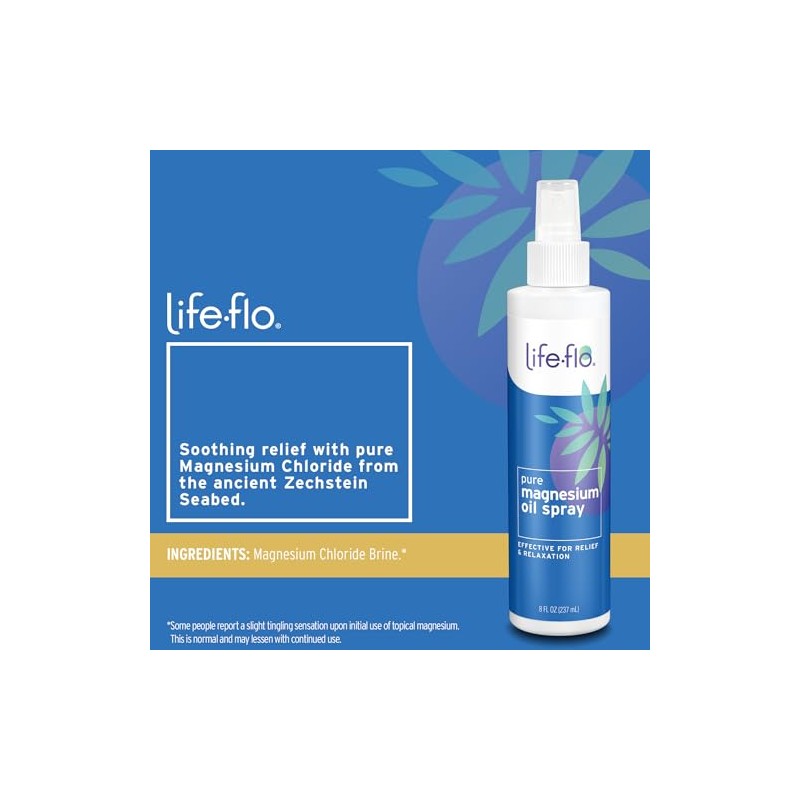 Life-flo Pure Magnesium Oil, 8 Ounce