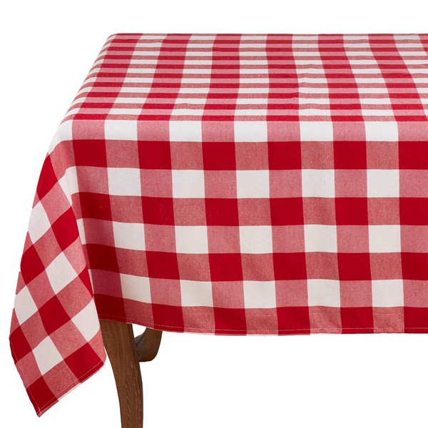 Fennco Styles Buffalo Plaid Collection Classic Checked Cotton Blend Tablecloth