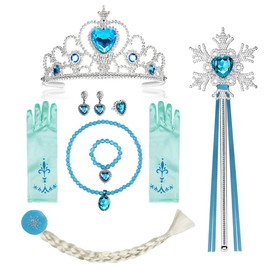 Vicloon Princess Costume Accessories, Girls Dress Up Accessories Elsa the Snow Queen Dress Up Accessories