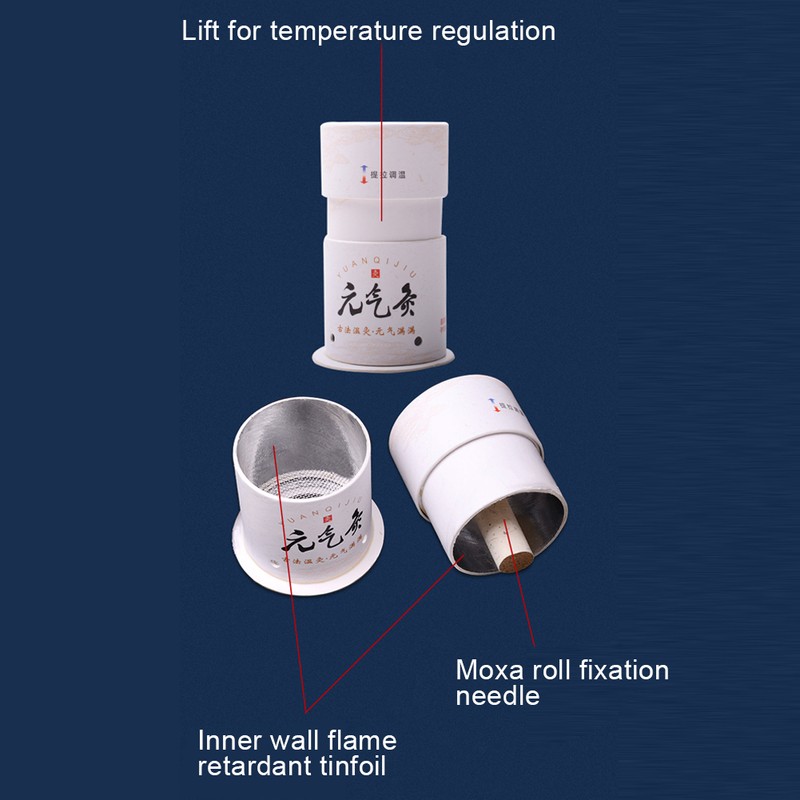4pcs Smokeless Moxa Tube Acupuncture Massage Moxibustion Roll BoxTool