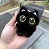 AUEFUDQ Pack of 2 Stuffed Cat Plush Keyrings, Black Cat