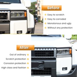 Headlight Lower Trim Cover Compatible with Toyota Land Cruiser 250 Prado J250 LC250 2024 2025 Accessories, Front Bumper Grille Headlight Lower Molding Trim (Black)
