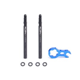PacPack of 2 pcs Bike Bicycle Tubeless Presta Valve Extender Extension with Core Wrench, 45mm 80mm (integrated-80mm)