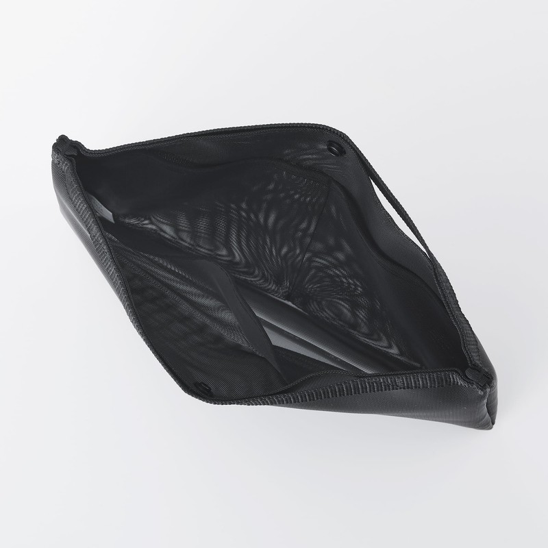 MUJI NDD96A1S Nylon Mesh Bag-In Bag, Black, A4