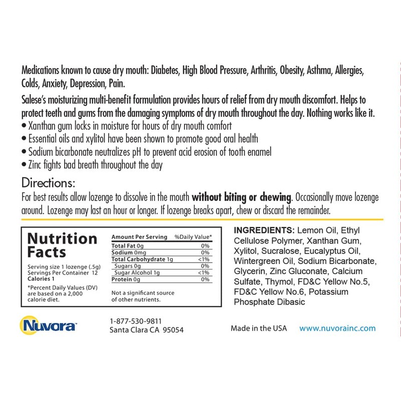 Salese Sensitive Dry Mouth Relief, Xylitol, Time Release, Oral Health