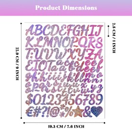 BINLINHONGO 1040 Small Alphabet Number Stickers, 10 Sheets Glitter 1 Inch Self-Adhesive Vinyl Letters Sticker Decals for Scrapbooks, Greeting Cards, Holiday Parties, Envelopes, Water Bottles - Pink