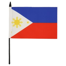 Philippines Table Flag 5'' x 8'' - Filipino Desk Flag 21 x 14 cm - Black plastic stick and base - Drapeau Philippines AZ FLAG
