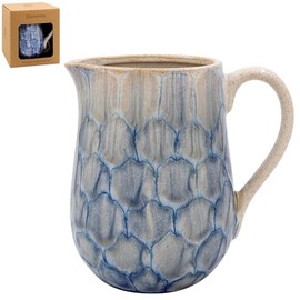 Elements - Hand Made Jug - Blue Tortoise Shell Flower Design