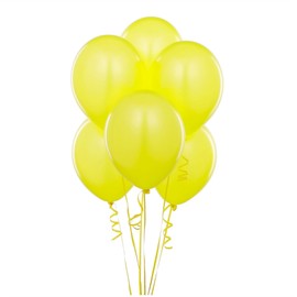 12" Standard Latex Air/Helium Metallic Yellow birthday Wedding Party Balloons Plain 5 Pcs