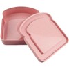 WLngtv Pink Sandwich Containers, Toast Shape Sandwich Box Food Storage