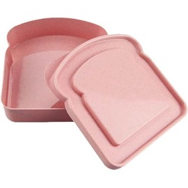 WLngtv Pink Sandwich Containers, Toast Shape Sandwich Box Food Storage Case Plastic Sandwich Keeper Bread Container for Family or Adults(5.12 * 4.84 * 1.46in)
