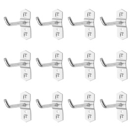 Garneck 12 Pcs Peg Board Hooks for Hanging Tools Shelves Screw Fit Pegboard Heavy Hooks Craft Cabinet Display Rack Hooking Pegboard Drill Holder Organizer Metal Bracket Plate Exhibition Hooks