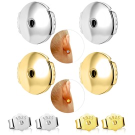 AoedeJ Stainless Steel Locking Earring Backs for Studs Locking Earring Backs Replacements Earrings Backs Secure Earring Backs for Studs (Set)