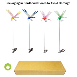 Jongdari 4pcs Dragonfly Hat Clip Realistic Fake Dragonflies Clip-On Garden Outdoor Decor Stakes Plastic Dragon Fly Clips Plant Decorations for Pot