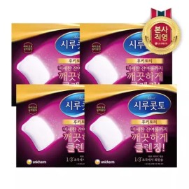 Hukkotori 시루콧토 후키토리 화장솜 32매 x 4개 Cotton Fluff Puff Makeup Cotton Pads 32 sheets x 4 packs [Basic product]