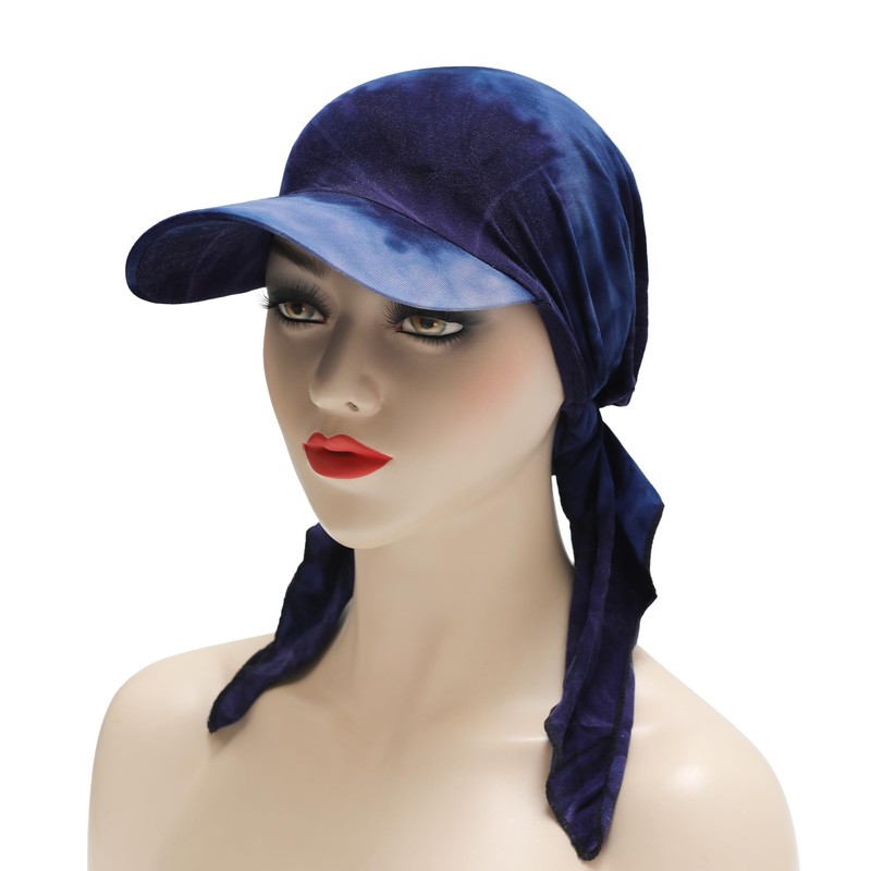 ZLYC Women's Chemo Headwear Brim Visor Hat Beanie Hat, Tie