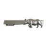 Silver Toned Textured Rhino Square Tie Clip