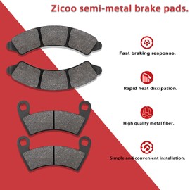 ZICOO Front & Rear Brake Pads for Polaris RZR PRO R, RZR Turbo R, RZR PRO R 4, RZR Turbo R 4, RZR XP4 Turbo S 2019 2020 2021 2022 2023 2024