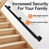 RECTOO 2FT Square Stair Railing Indoor, Black Wall Mount Handrail