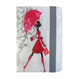 Emartbuy Universal 9.7 Inch - 10.8 Inch Elegant Lady Multi Angle Folio Wallet Case Cover With Card Slots and Stylus Pen Suitable for Selected Devices Listed Below