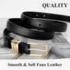 XZQTIVE Women Skinny Leather Belt Ladies Black Thin Waist Belt
