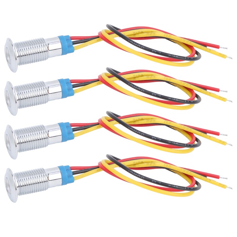 4 Sets PreWired Round LEDs Waterproof 2Color Signal Light Common