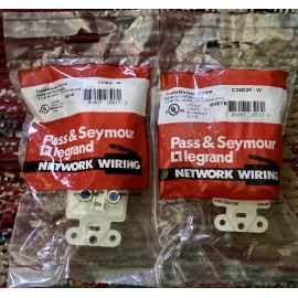 Pass and Seymour (2) TradeMaster Frame Adv. Multimedia Frame (2) Cat 5e, (2) F Conn C25E2F-White
