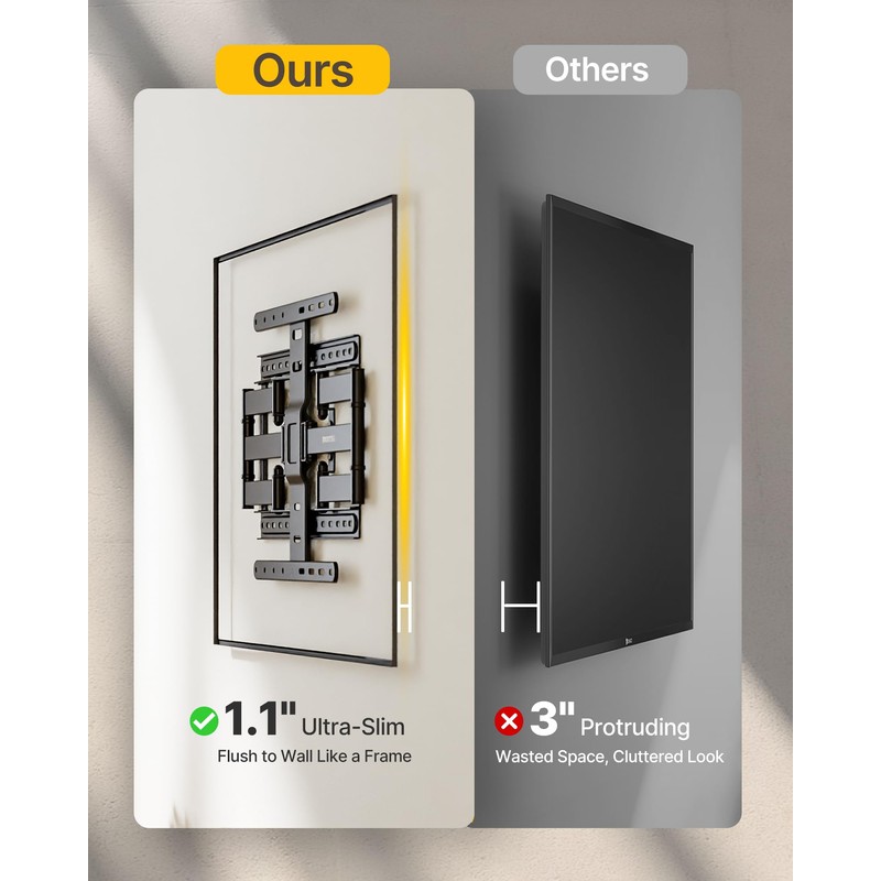 monTEK 1.1" Ultra Slim TV Wall Mount for 37-75 Inch