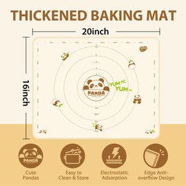 Silicone Baking Mat 20"x16",Extra Large Thick Silicone Non Stick Baking Mats, Reusable for Baking Sheets,Rolling Out Dough,Sourdough Bread,Macaron,Cookie