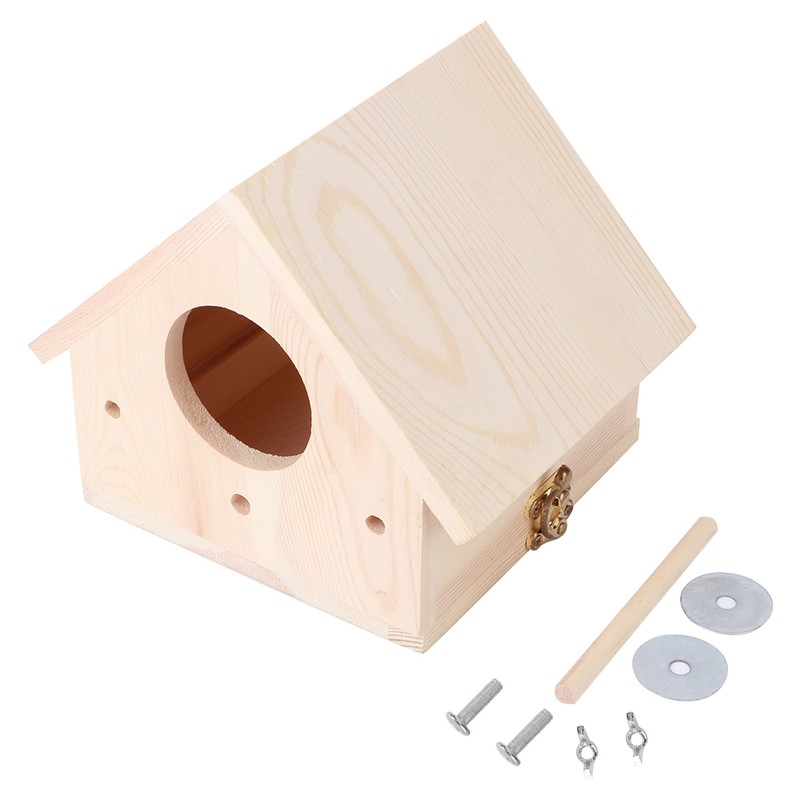 Outdoor Innovative Wooden Bird House Birds Nesting Breeding Cage Ornament