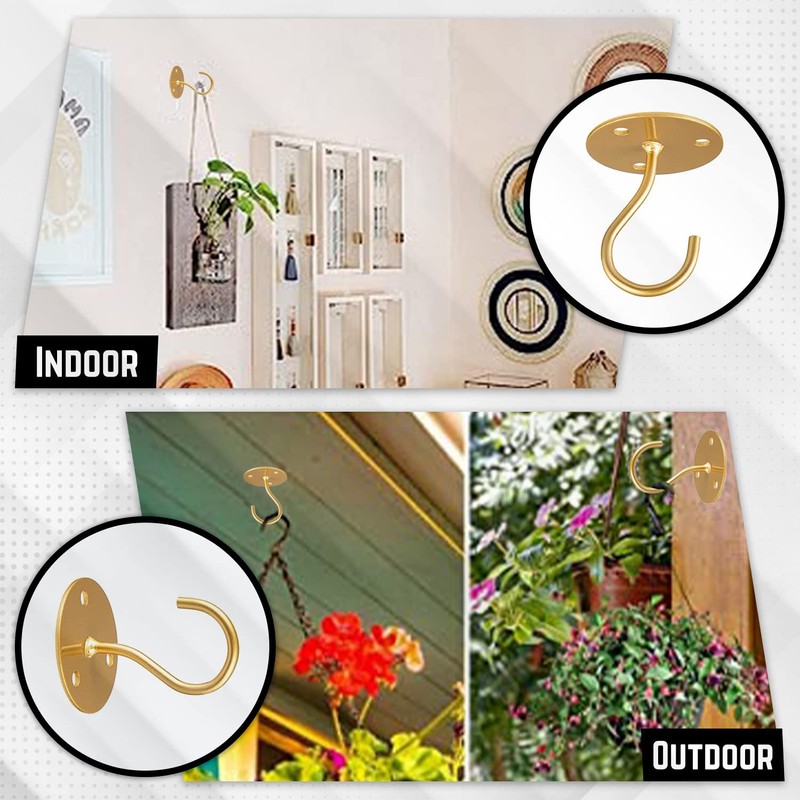 Etoolia Ceiling Hooks for Hanging Plants- 4pcs 2.56 inches Heavy