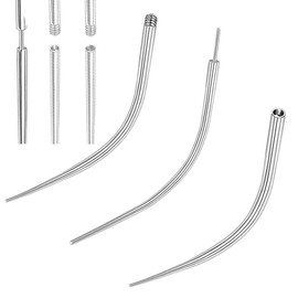ShigKeu 3Pcs Steel Curved Piercing Taper, 16G 18G 20G Piercing Tapers Can Be Bent Arbitrarily, Screw On Assistant Tool, for Ear Nose Belly Lip Eyebrow
