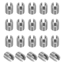 PATIKIL Self-Tapping Threaded Inserts, 20 Pcs M8 x M12 x 15mm 303 Stainless Steel Thread Adapter Reducer Slotted Screw Repair Inserts Nuts Sleeve