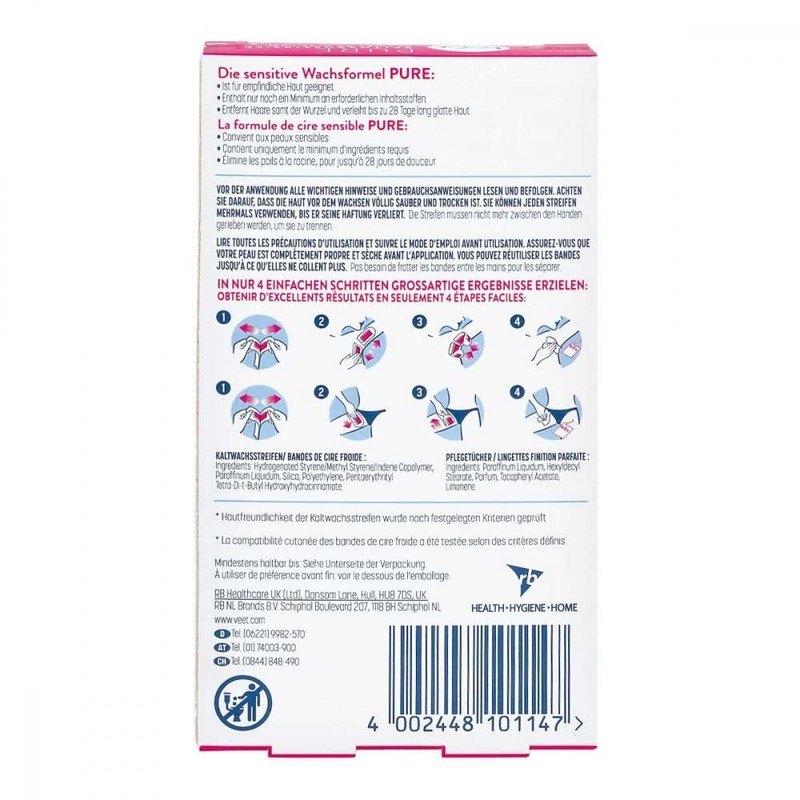 VEET Cold Wax Stripes Bikini Zone & Armpits Pack of