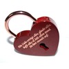 Love Lock Heart Red/Rose Gold with Engraving of Your Choice