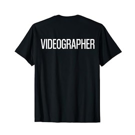 Bold Videographer Text PRINT ON BACK | Film Crew T-Shirt