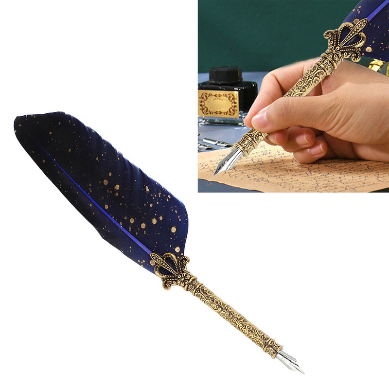 Quill Pen Set Exquisite Retro Smoothing Writing Feather Pen Caligraphy