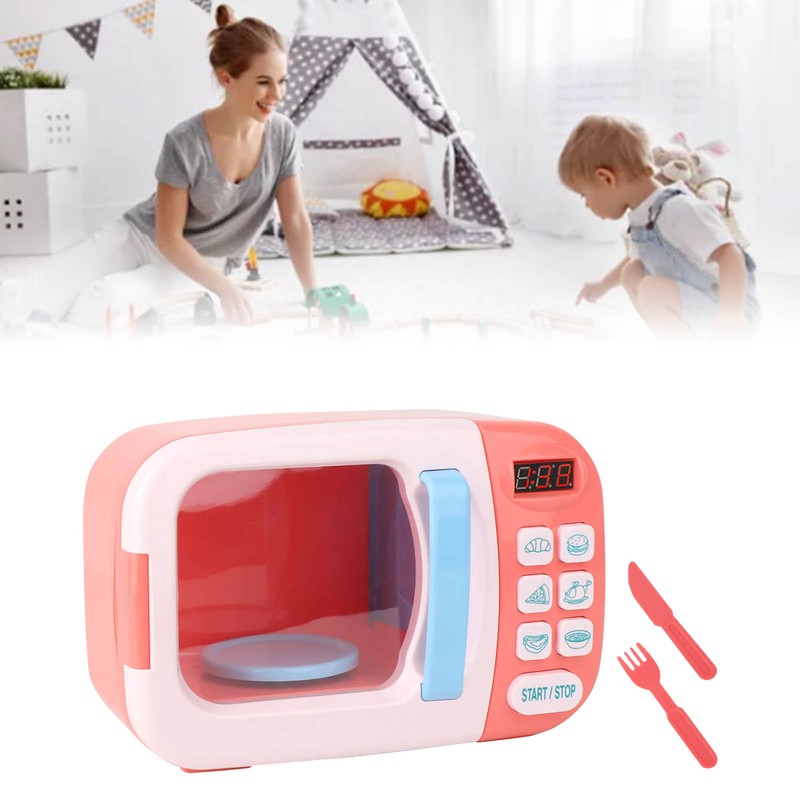 Kids Electric Microwave Oven Toy Set Cool Music Simulation Cooking