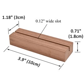 WILLOWDALE 6Pcs Walnut Place Card Holders for Table, Acrylic Table Numbers Holders for Wedding Reception, Table Number Holders Picture & Photo Holder Wood Display Stand for Home and Party Decoration