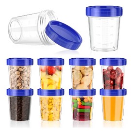 Silkwish Pack of 12 Food Storage Containers with Lids Small - Small Containers with Lids Plastic - 120 ml Storage Jars Mini - Dressing Container Salad Dressing Container Food Container for Freezer