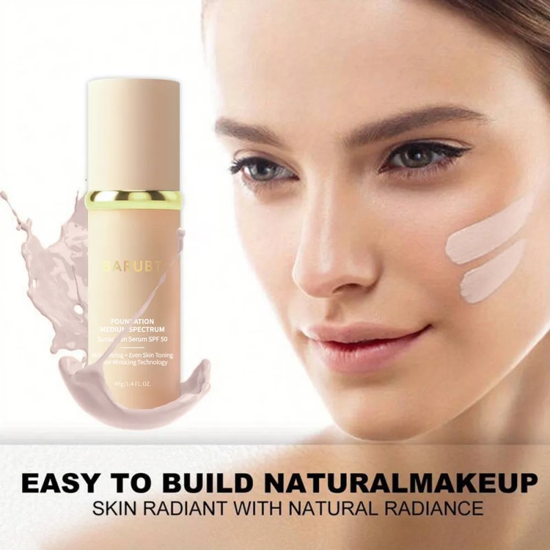 Barubt Base Maquillaje Liquido 4en1 Crema Corrector Spf 50 Blanco