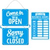 Open Closed Signs Business Hours Sign Set for Window Door