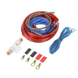 SUNNAREPOON 1 Package 8 Gauge Car Audio Amp Wiring Install Kit, Subwoofer Amplifier Installation Wires with RCA Cable and 60A AGU Fuse Holder, 8 AWG Upgrade Speakers, Radio Sound Quality
